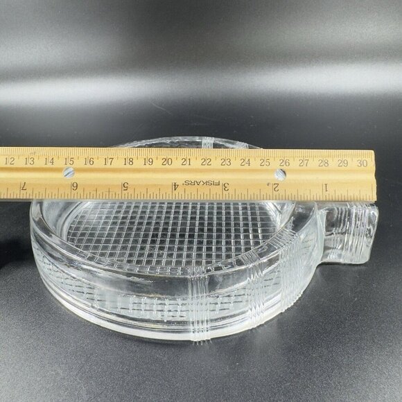 Vintage Mid Century Clear Heavy Glass Ashtray Dish Bowl Textured Bottom Decor - Picture 4 of 10